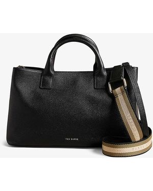 Ted Baker Winisie Branded-strap Leather Bag - Black