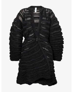 CFCL Pottery Swell Glit Belted Knitted Coat - Black