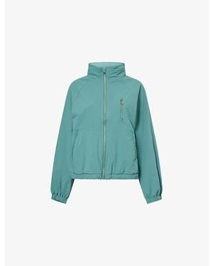ADANOLA High-Neck Relaxed-Fit Woven Track Jacket - Blue