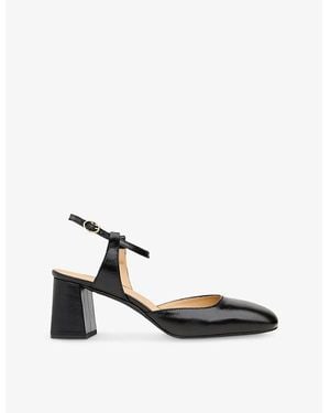 Whistles Matilda Block-Heel Leather Slingback Shoes - Black