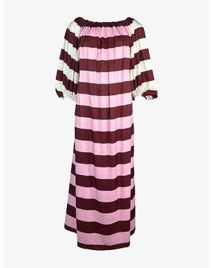 Ro&zo Gigi Off-The-Shoulder Stretch-Woven Maxi Dress - Red