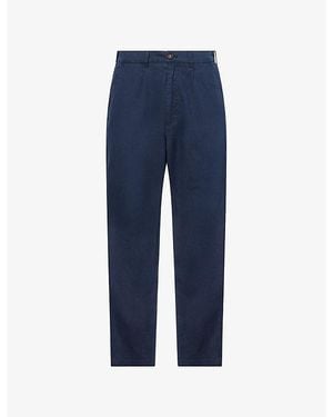 Barbour Straight-Leg Relaxed-Fit Cotton-Blend Pants - Blue