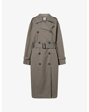 TOTEME Crisp Summer Cotton-Nylon Trench Coat - Grey
