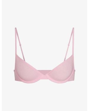 Skims Everyday Cotton Unlined Demi Bra - Pink