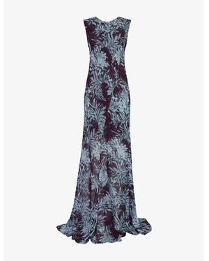 Dries Van Noten Devona Sleeveless Silk Maxi Dress - Blue