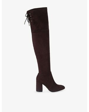 Carvela Kurt Geiger Vito Faux-Leather Heeled Over-The-Knee Boots - Black