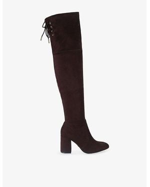 Carvela Kurt Geiger Vito Faux-Leather Heeled Over-The-Knee Boots - Black