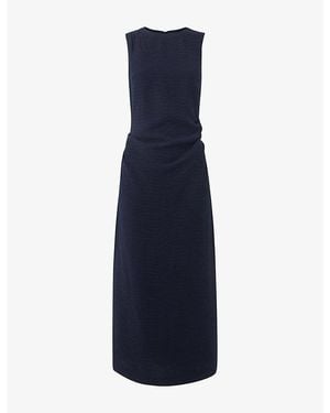Whistles Nora Textured Woven Midi Dress - Blue