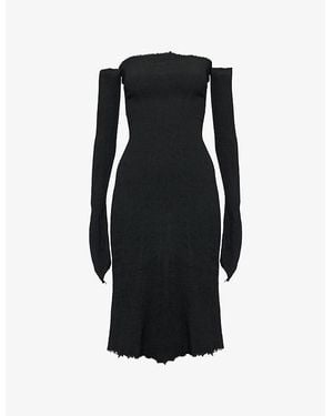 Marc Le Bihan Off-Shoulder Bustier Stretch-Woven Mini Dress - Black