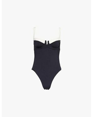 Cheap Monday Clovelly Sweetheart-Neck Stretch-Nylon Swimsuit - Blue