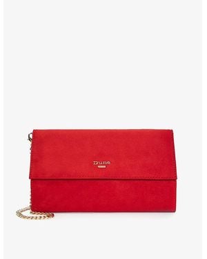 Dune Ballads Logo-embellished Faux-suede Clutch Bag - Red
