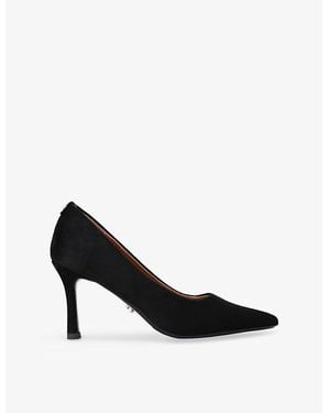 Carvela Kurt Geiger Corletta Logo-Embellished Woven Heeled Courts - Black