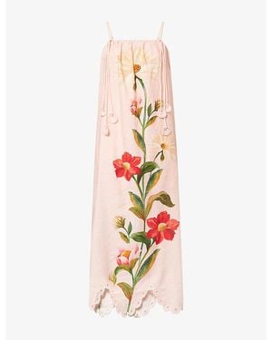 Barbour X Farm Rio Bromelia Linen Midi Dress - Multicolour