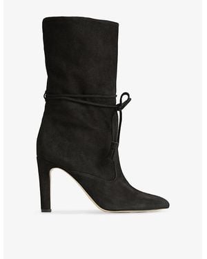LK Bennett Eliza Suede Heeled Ankle Boots - Black