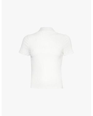 PAIGE Blanche Ribbed Stretch-Woven Top - White