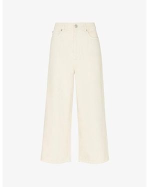 Whistles Wide-Leg High-Rise Cropped Denim Jeans - Natural