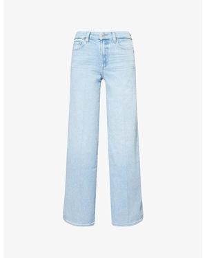 PAIGE Anessa High-Rise Wide-Leg Stretch-Denim Jeans - Blue