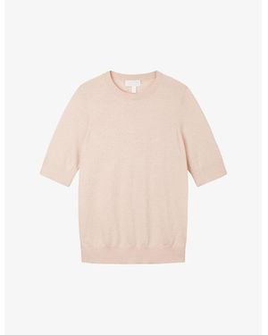 The White Company The Company Slim-Fit Knitted Recycled Cotton-Blend T-Shirt - Pink