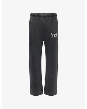 Duke & Dexter Core Logo-Print Cotton Jogging Bottoms - Grey