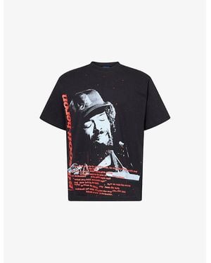 AWAKE NY Icon See Crewneck Cotton-Jersey T-Shirt - Blue