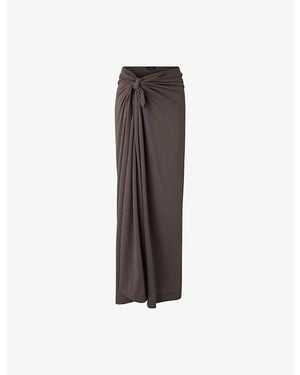 Soeur Goa Wrap-Front Cotton-Jersey Maxi Skirt - Brown
