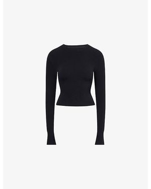 BO+TEE Thermal Long-Sleeve Stretch-Rib Top - Black