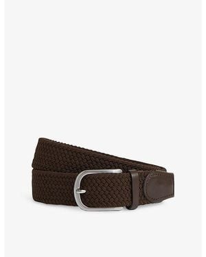 Reiss Elmont Woven Belt - Brown