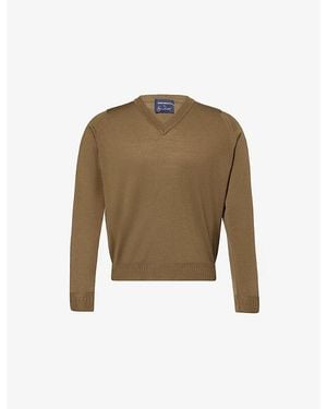 John Smedley X Bill Nighy V-Neck Merino Wool Jumper - Green