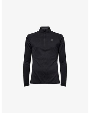 On Shoes Climate Logo-Print Stretch-Woven Top - Blue