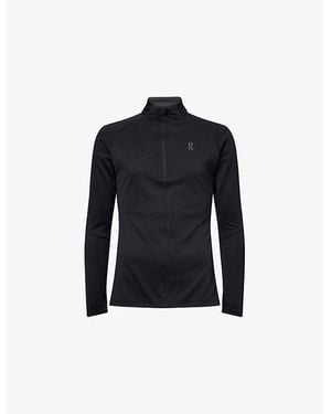 On Shoes Climate Logo-Print Stretch-Woven Top - Blue