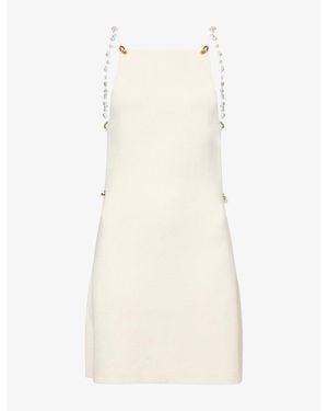 Cult Gaia Melba Pearl Open-Back Knit Mini Dress - Natural