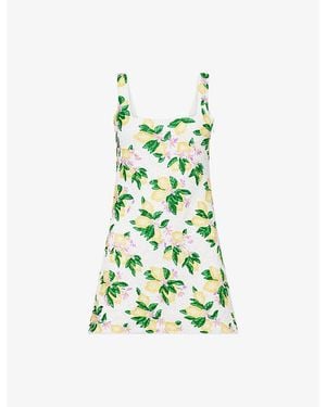 Oceanus Lemon Beaded Mini Dress - Green