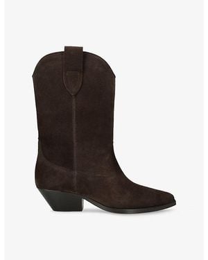 Isabel Marant Duerto Suede Heeled Cowboy Boots - Brown
