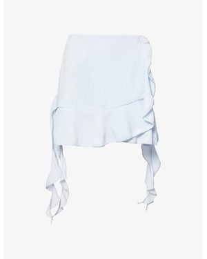 Amy Lynn Teresa Ruffle Chiffon Mini Skirt - Blue