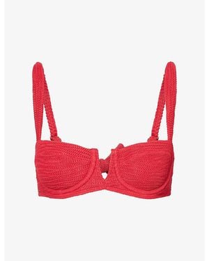 Cheap Monday Clovelly Crinkle Balconette Bikini Top - Red