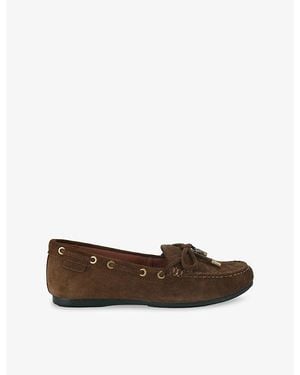 Kurt Geiger Eagle Suede Moccasin Loafers - Brown