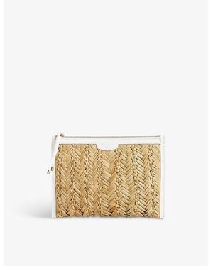 Ted Baker Ivelin Basket-weave Seagrass Clutch Bag - Natural