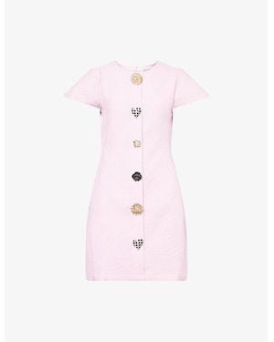 Sister Jane Dorada Cap-Sleeves Woven Mini Dress - Pink