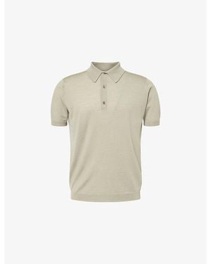 John Smedley Macloud Short-Sleeve Merino-Wool Polo Jumper - Natural