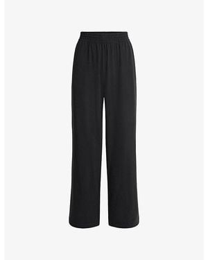 Skims Wide-Leg Cotton-Jersey Trousers - Black