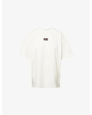 WE Are Tala Outdoor Oversized Flocked-Logo Cotton T-Shirt - White