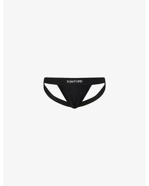 Tom Ford Classic Cotton-Jersey Jockstrap - Black