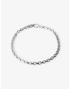 Prada Logo-Engraved Sterling- Chain Necklace - Metallic