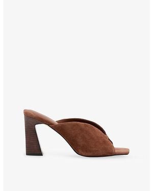Reiss Tiffany Suede Heeled Sandals - Brown
