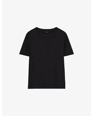 JOSEPH Rubin Short-Sleeved Silk Top - Black