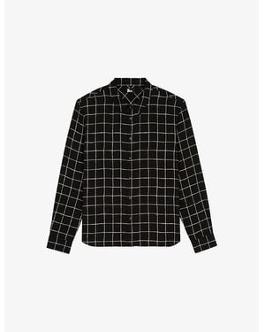The Kooples Plaid Long-Sleeve Checked Woven Shirt - Black