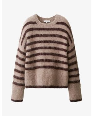 The White Company Striped Relaxed-Fit Wool-Blend Jumper - Brown