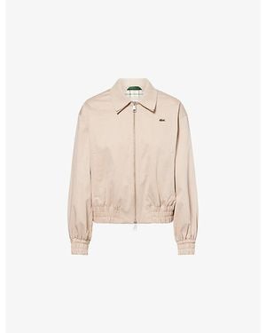 Lacoste Logo-Patch Cotton Blouson Jacket - Natural