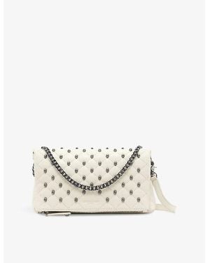 The Kooples Heritage Stud-Embellished Leather Clutch - White