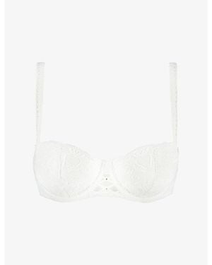 Aubade Kiss Of Love Half-Cup Lace Woven Bra - White